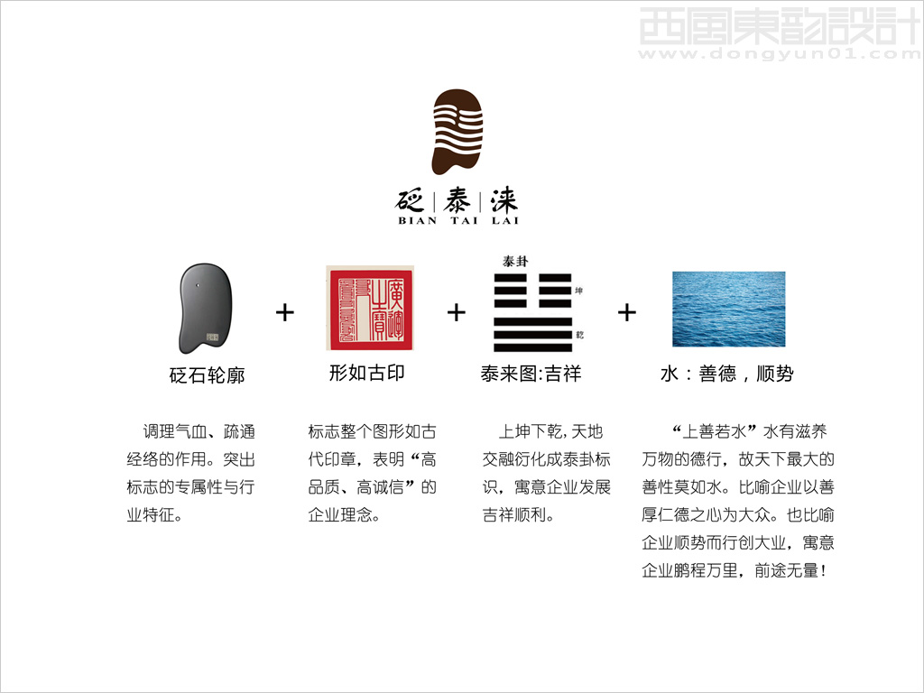 北京砭泰淶健康科技公司標志設計創(chuàng)意說明