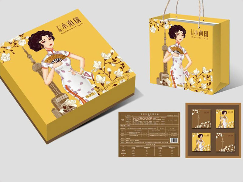 上海小南國(guó)月餅禮盒包裝設(shè)計(jì)，手繪老上海風(fēng)，獨(dú)具特點(diǎn)