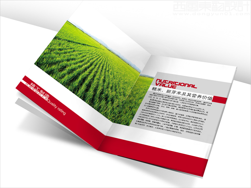 中潤嘉禾有機(jī)谷物制品（北京）有限公司宣傳畫冊設(shè)計(jì)之糙米胚芽米及其營養(yǎng)價值內(nèi)頁設(shè)計(jì)