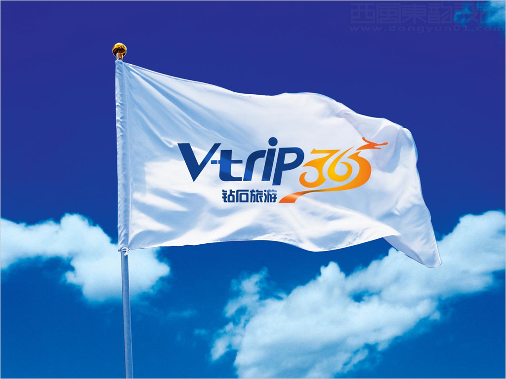 V-trip365 鉆石旅游標志設(shè)計之旗幟設(shè)計效果圖