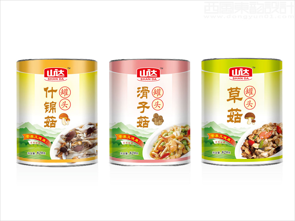 北京山達(dá)食品有限公司蘑菇罐頭食品包裝設(shè)計
