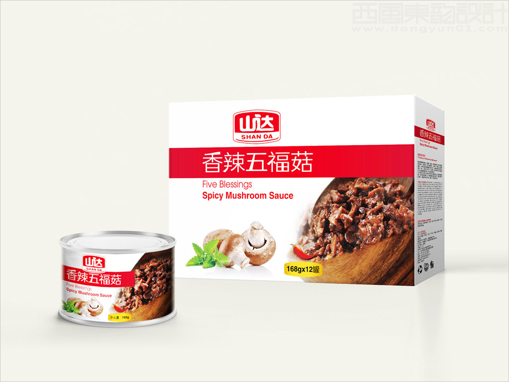 北京山達(dá)食品有限公司香辣五福菇食品包裝設(shè)計