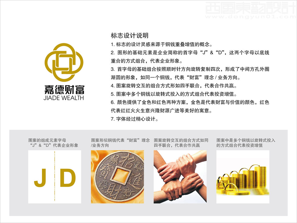 嘉德財(cái)富（北京）投資管理有限公司標(biāo)志設(shè)計(jì)理念說(shuō)明釋義圖