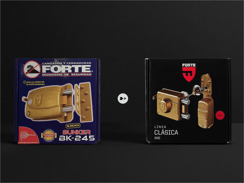秘魯Forte鎖具日用品包裝設(shè)計(jì)之新舊包裝對比
