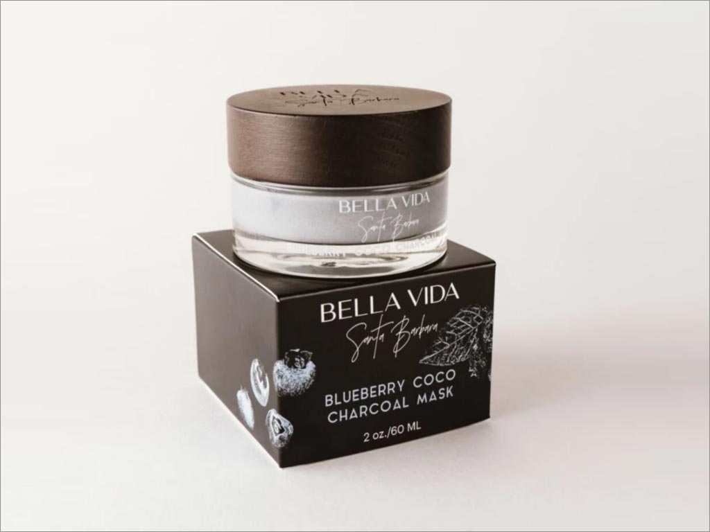 貝拉維達Bella Vida化妝品包裝設(shè)計之藍(lán)莓可可炭泥面膜包裝設(shè)計