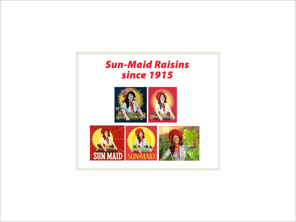 美國Sun-Maid果干休閑零食品牌logo設(shè)計歷史演變