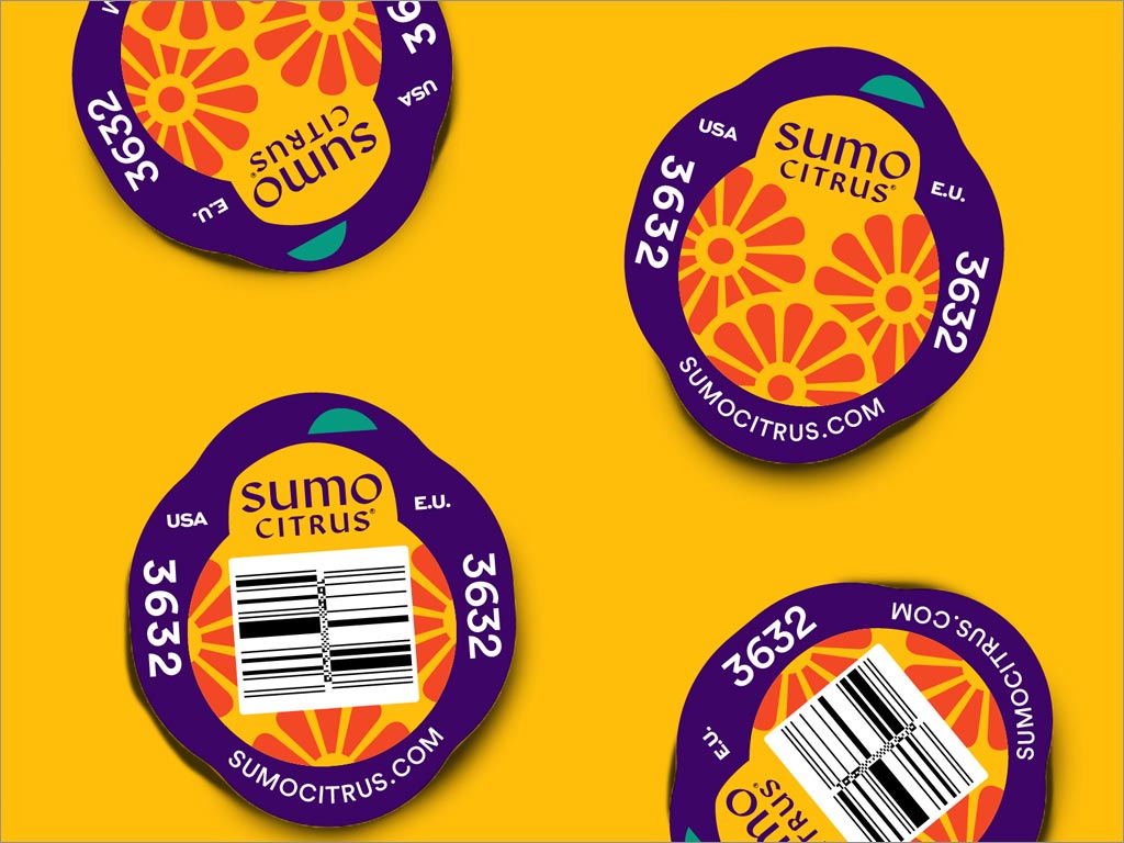 彰顯日本傳統(tǒng)的Sumo Citrus柑橘水果貼紙設(shè)計