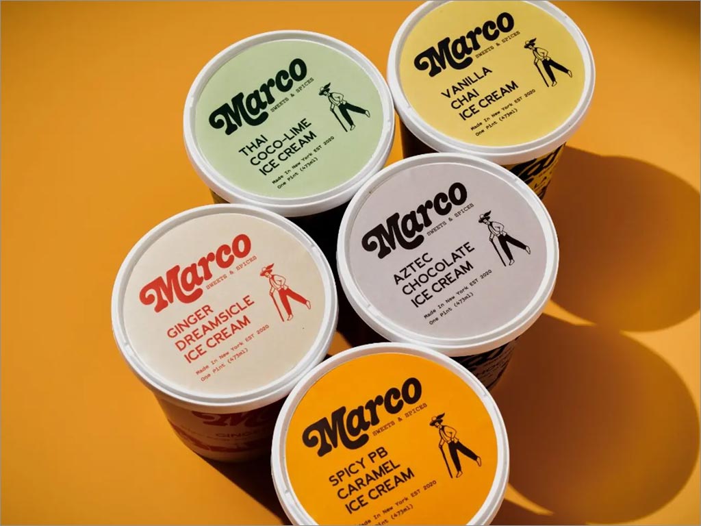 美國Marco Sweets＆Spices冰淇淋盒蓋包裝設(shè)計(jì)