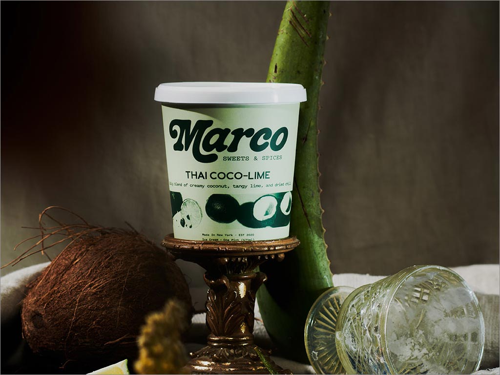 美國Marco Sweets＆Spices泰式可可檸檬口味冰淇淋包裝設(shè)計(jì)
