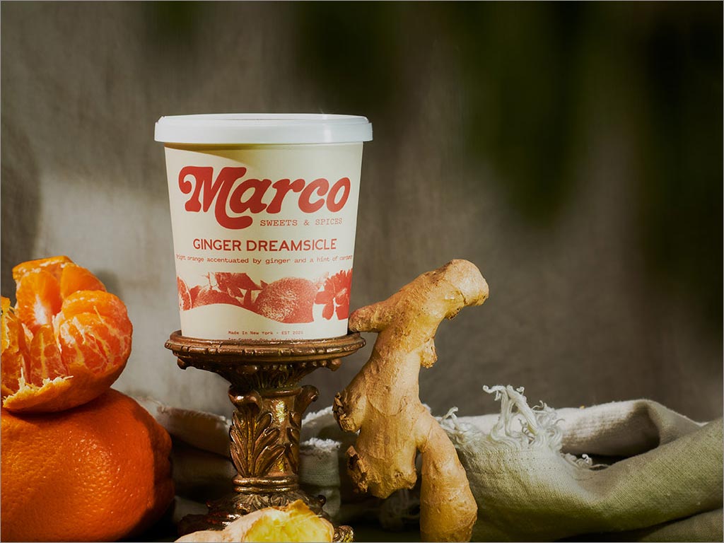 美國Marco Sweets＆Spices生姜夢(mèng)幻冰凍口味冰淇淋包裝設(shè)計(jì)