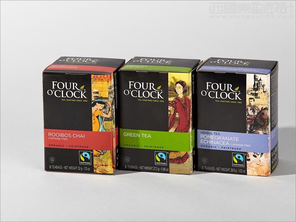 加拿大Four O'Clock有機茶飲品原有舊包裝盒設(shè)計