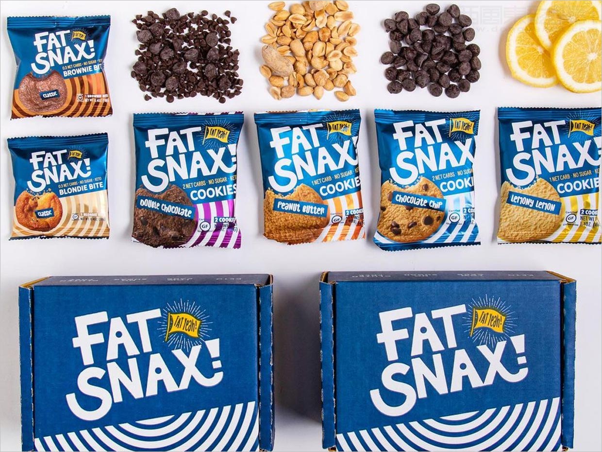 美國Fat Snax餅干快消食品包裝設(shè)計(jì)