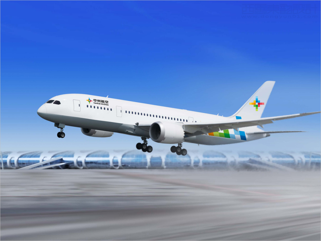 中州航空有限責(zé)任公司品牌形象vi升級設(shè)計之應(yīng)用設(shè)計之飛機(jī)機(jī)身噴涂設(shè)計