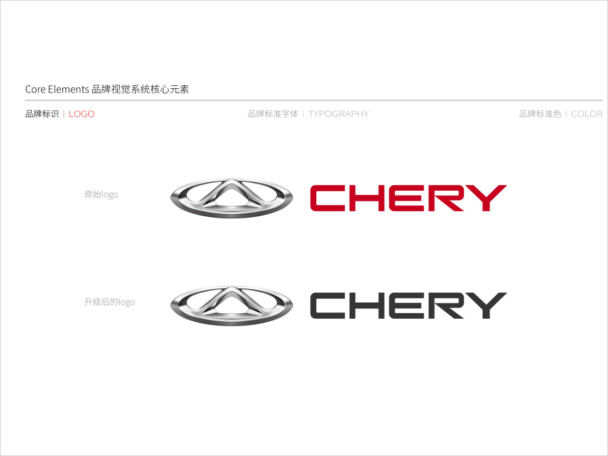 奇瑞汽車品牌形象升級vi設計之logo設計